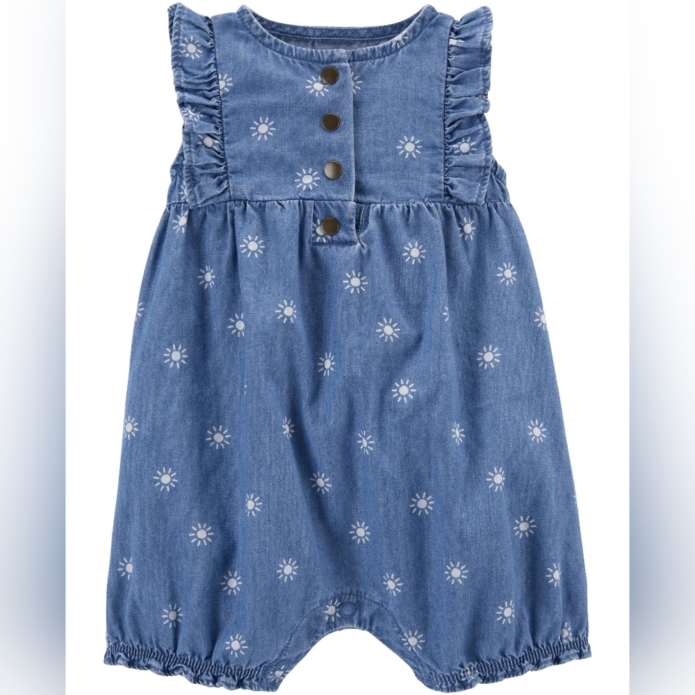 Carter's 6m Denim Romper for girls